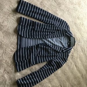 Small blue and white striped blazer